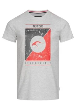 Indicode Jeans Leonardo - T-Shirt Print - Lt Grey Mix