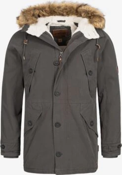 Indicode Jeans Parkas Winterparka Fann Heren Donkergrijs
