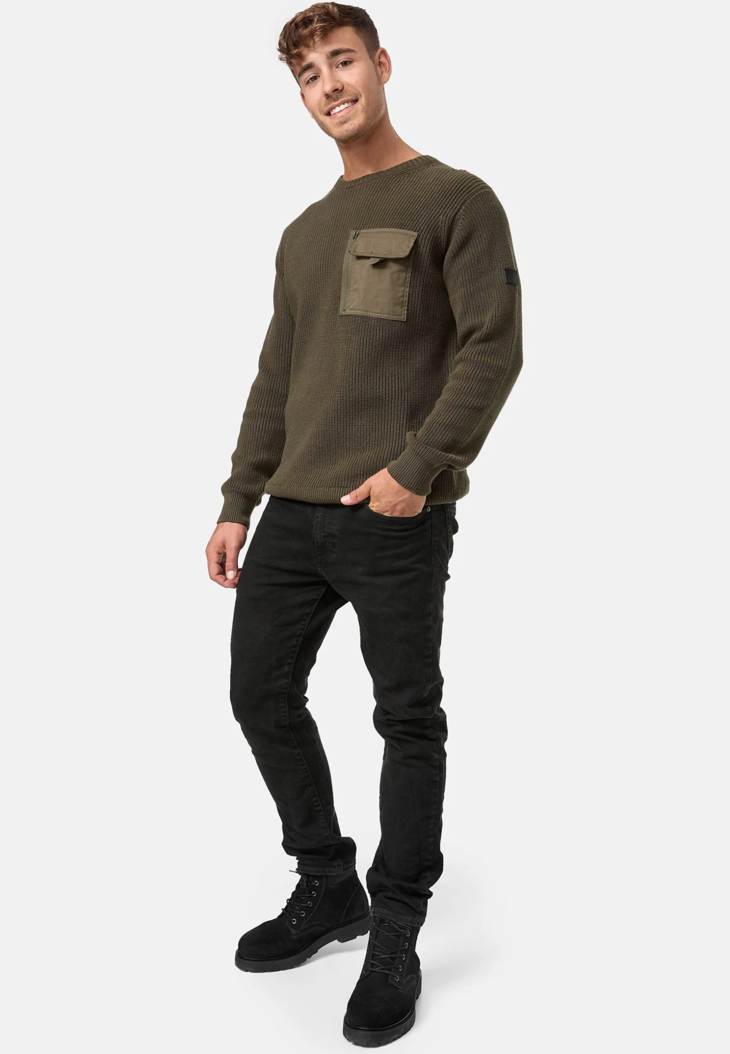 Indicode Jeans Trui - Army 2 Indicode Jeans Trui - Army - Image 2