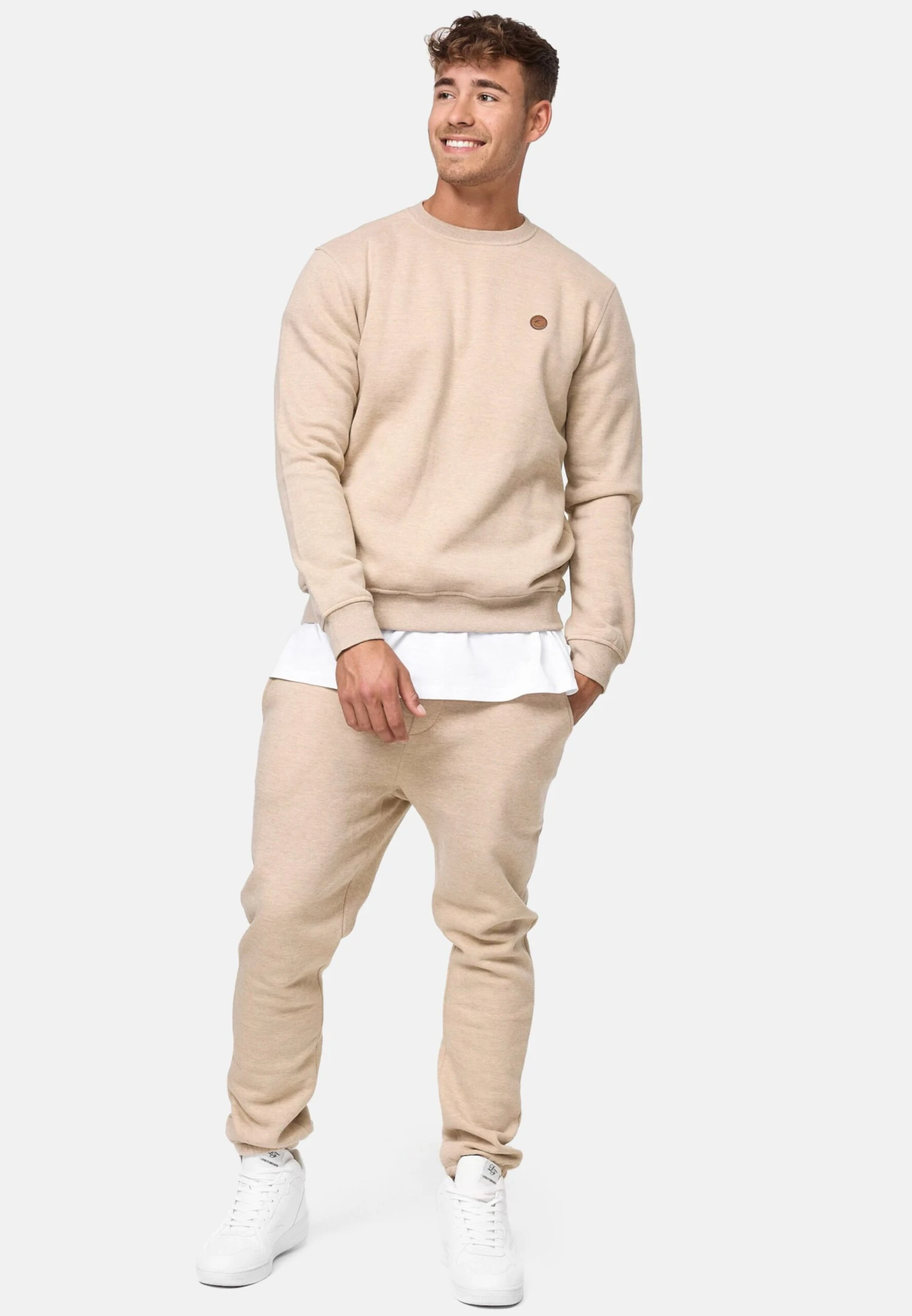 Indicode Jeans Crewneck Truien Trui Luk Heren Abrikoos 4 Indicode Jeans Crewneck Truien Trui Luk Heren Abrikoos - Image 4