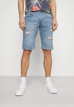 Indicode Jeans Kaden Holes - Jeansshort - Blue Wash