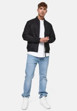 Indicode Jeans Leren Jassen Tussenjas Captain Heren Zwart -Indicode Jeans Verkoop 811571f49cdb888bd4d5fe1536461160