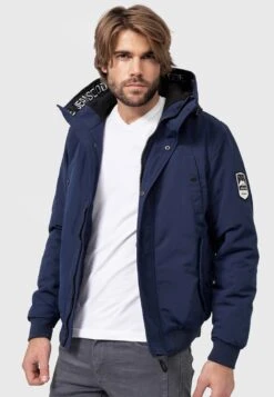 Indicode Jeans Winterjassen Winterjas Albany Heren Blauw -Indicode Jeans Verkoop 83e6a050ac6b8256539e0b37ef485b01