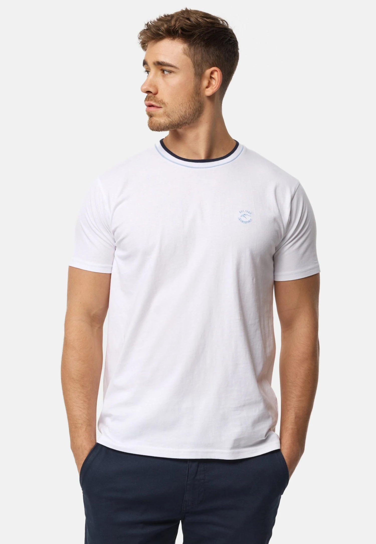 Indicode Jeans T-Shirt Basic - Offwhite 1 Indicode Jeans T-Shirt Basic - Offwhite
