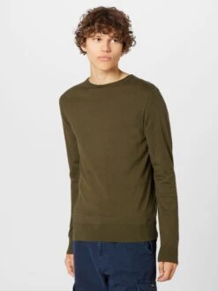 Indicode Jeans Crewneck Truien Trui Heren Olijfgroen -Indicode Jeans Verkoop 884505d7743b43649c78ce9f7f2d5556