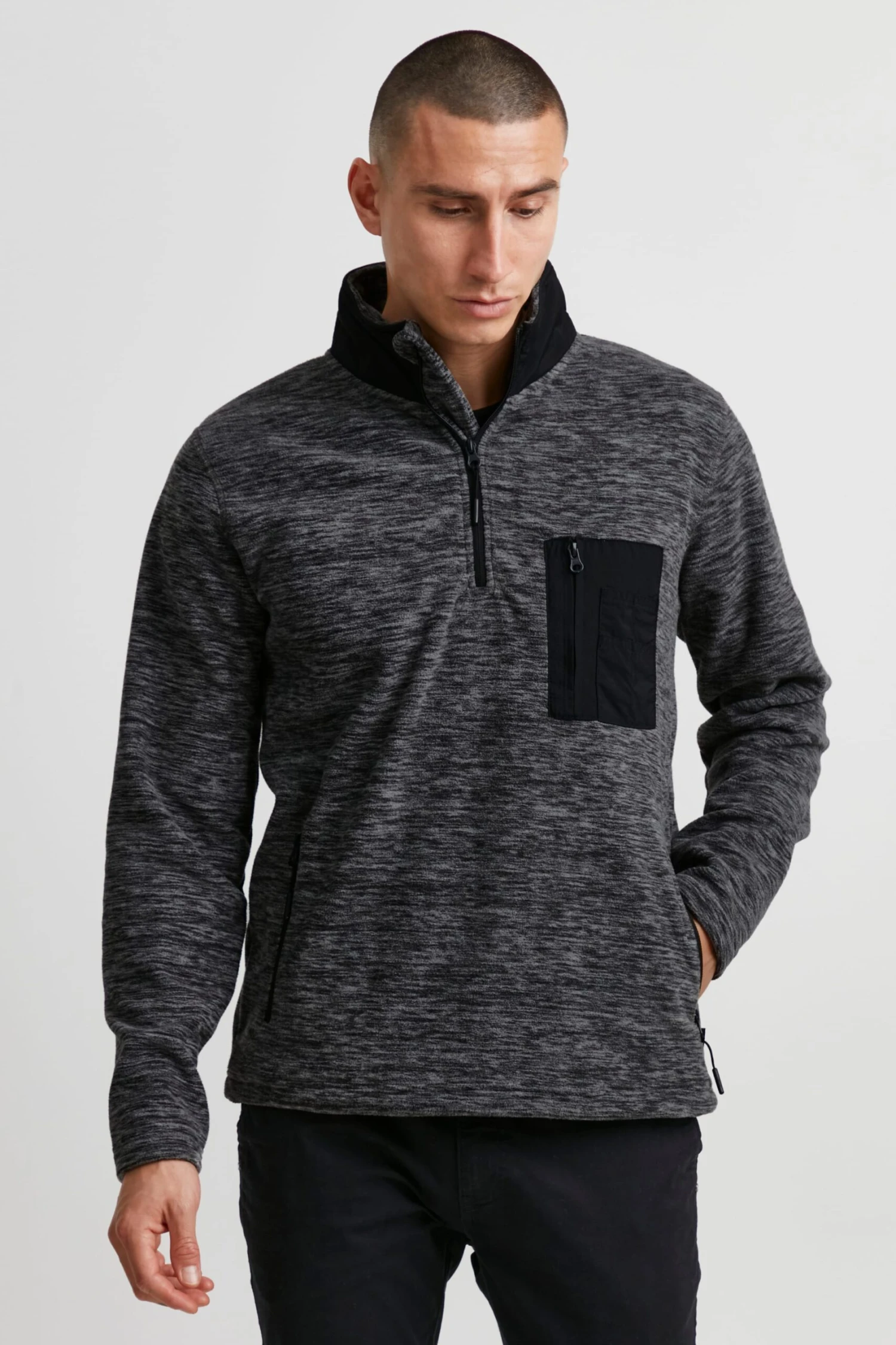 Indicode Jeans Coltruien Trui Heren Grijs Gemêleerd 2 Indicode Jeans Coltruien Trui Heren Grijs Gemêleerd - Image 2