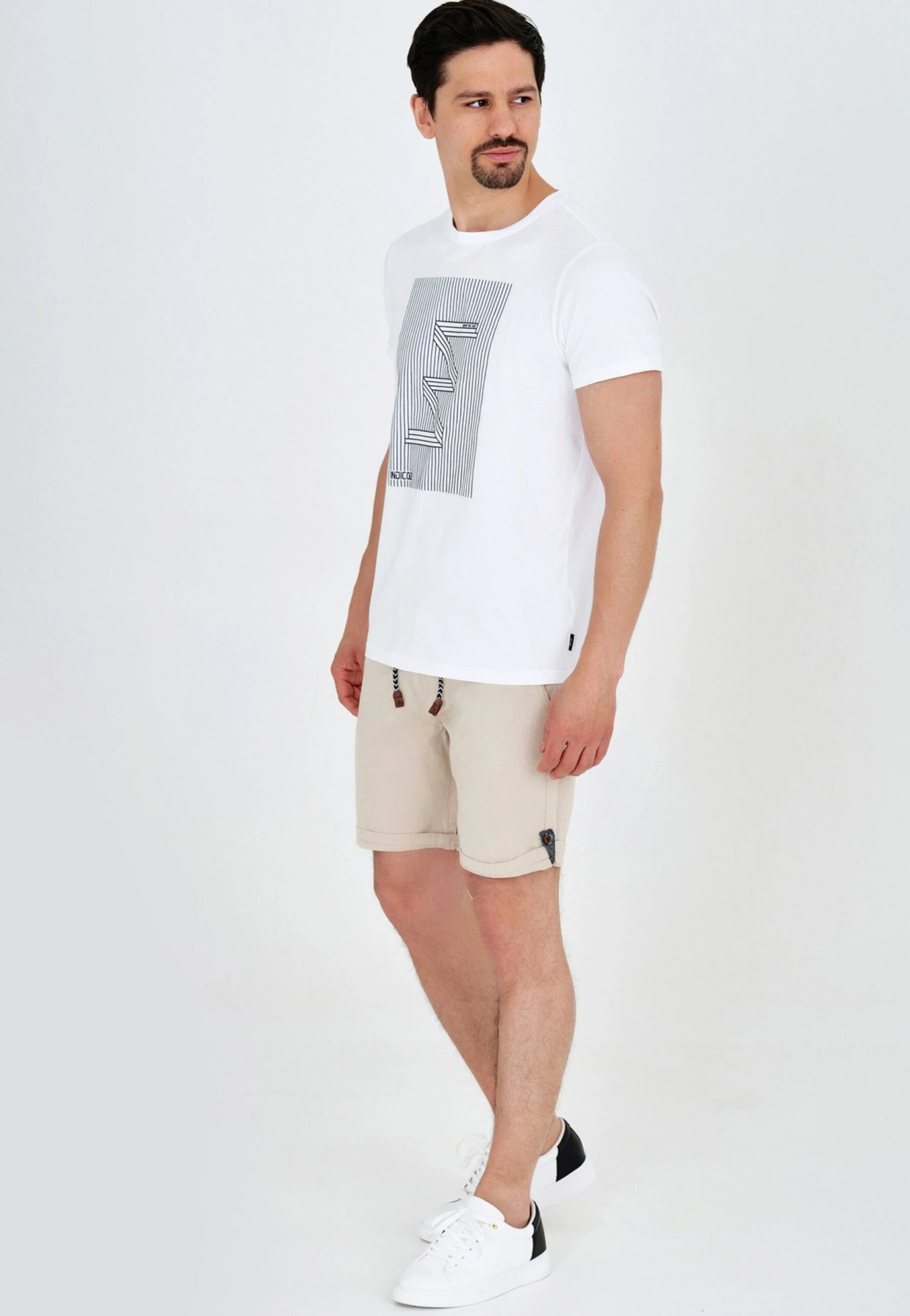 Indicode Jeans Chino Shorts Regular Chino Beauvals Heren Crème 3 Indicode Jeans Chino Shorts Regular Chino Beauvals Heren Crème - Image 3