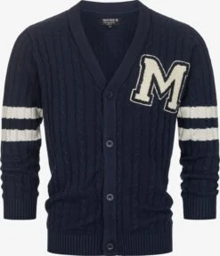 Indicode Jeans Vesten Gebreid Vest INJose Heren Marine / Wit