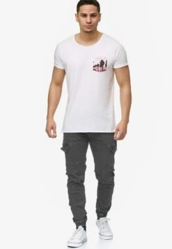 Indicode Jeans Cargobroeken Tapered Cargobroek August Heren Grijs -Indicode Jeans Verkoop 8d697817558a03953c79688b21646144