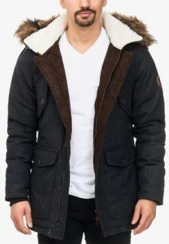 Indicode Jeans Parkas Winterparka Baynes Heren Zwart -Indicode Jeans Verkoop 9116ab84bc724d4aa3ed8aa26e0e35fd