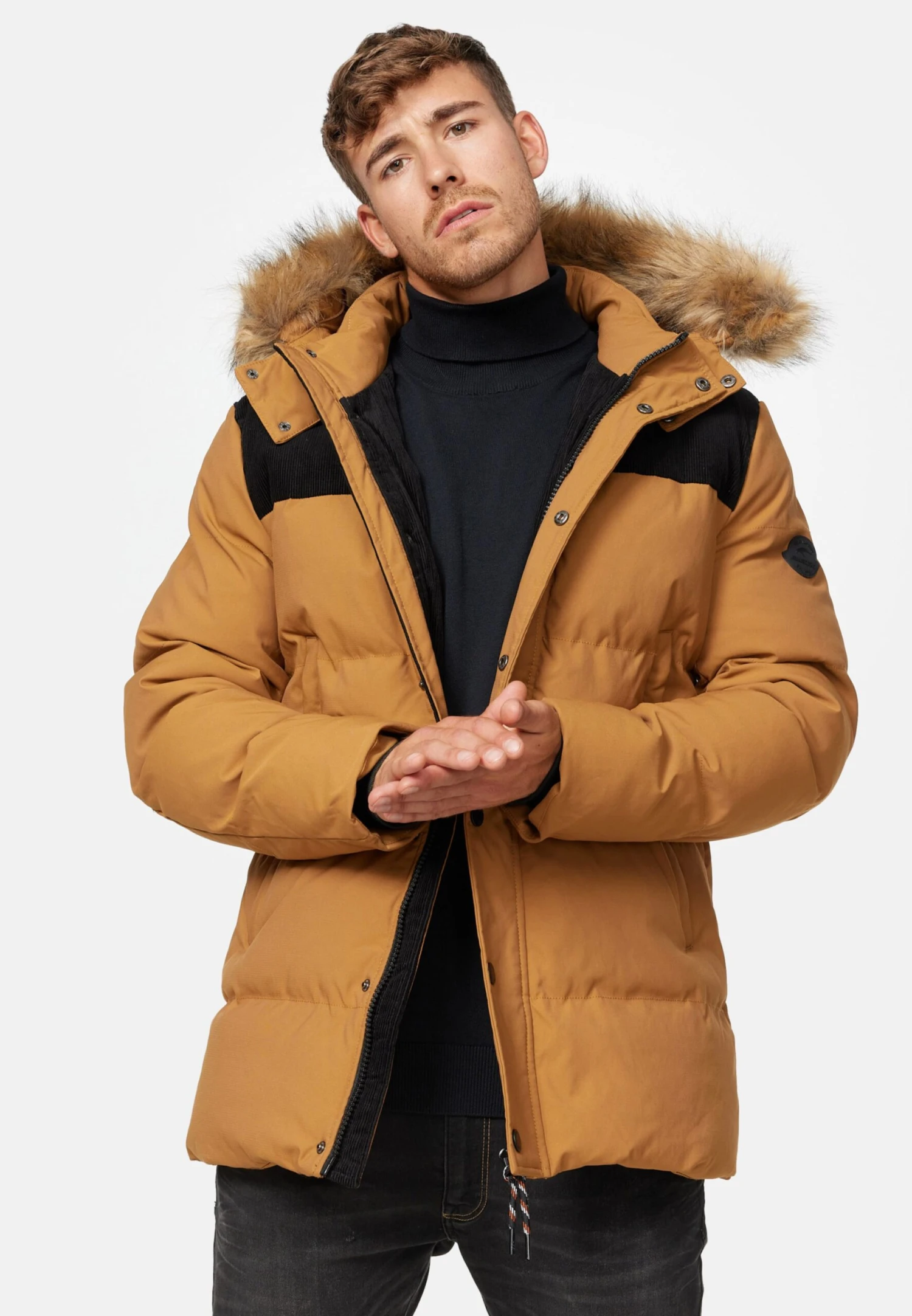 Indicode Jeans Parkas Winterparka Hexyl Heren Bruin 2 Indicode Jeans Parkas Winterparka Hexyl Heren Bruin - Image 2