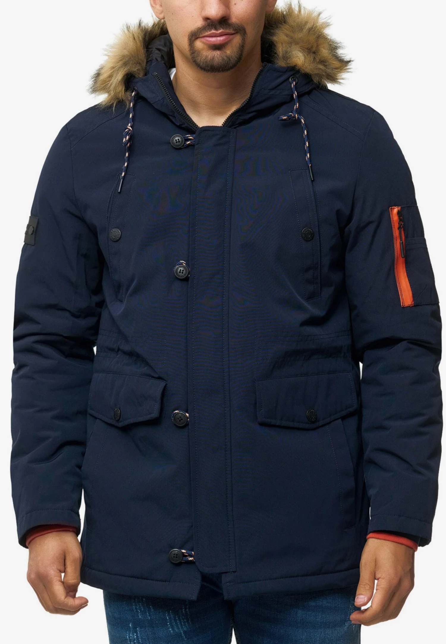 Indicode Jeans Parkas Winterparka Leicester Heren Navy 5 Indicode Jeans Parkas Winterparka Leicester Heren Navy - Image 5