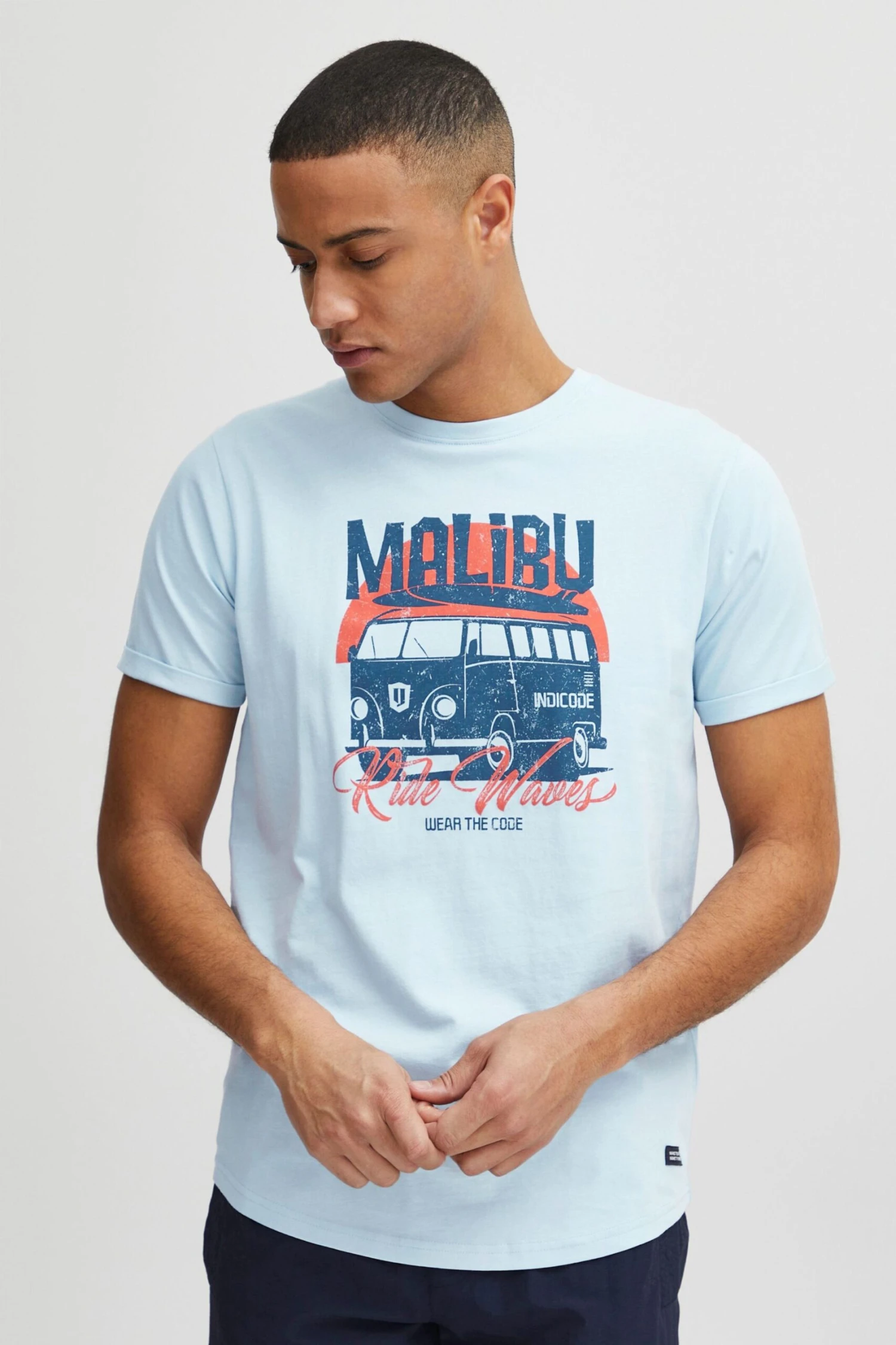 Indicode Jeans T-shirts Shirt Daniel Heren Lichtblauw 2 Indicode Jeans T-shirts Shirt Daniel Heren Lichtblauw - Image 2