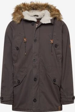 Indicode Jeans Parkas Winterparka Fann Heren Grafiet