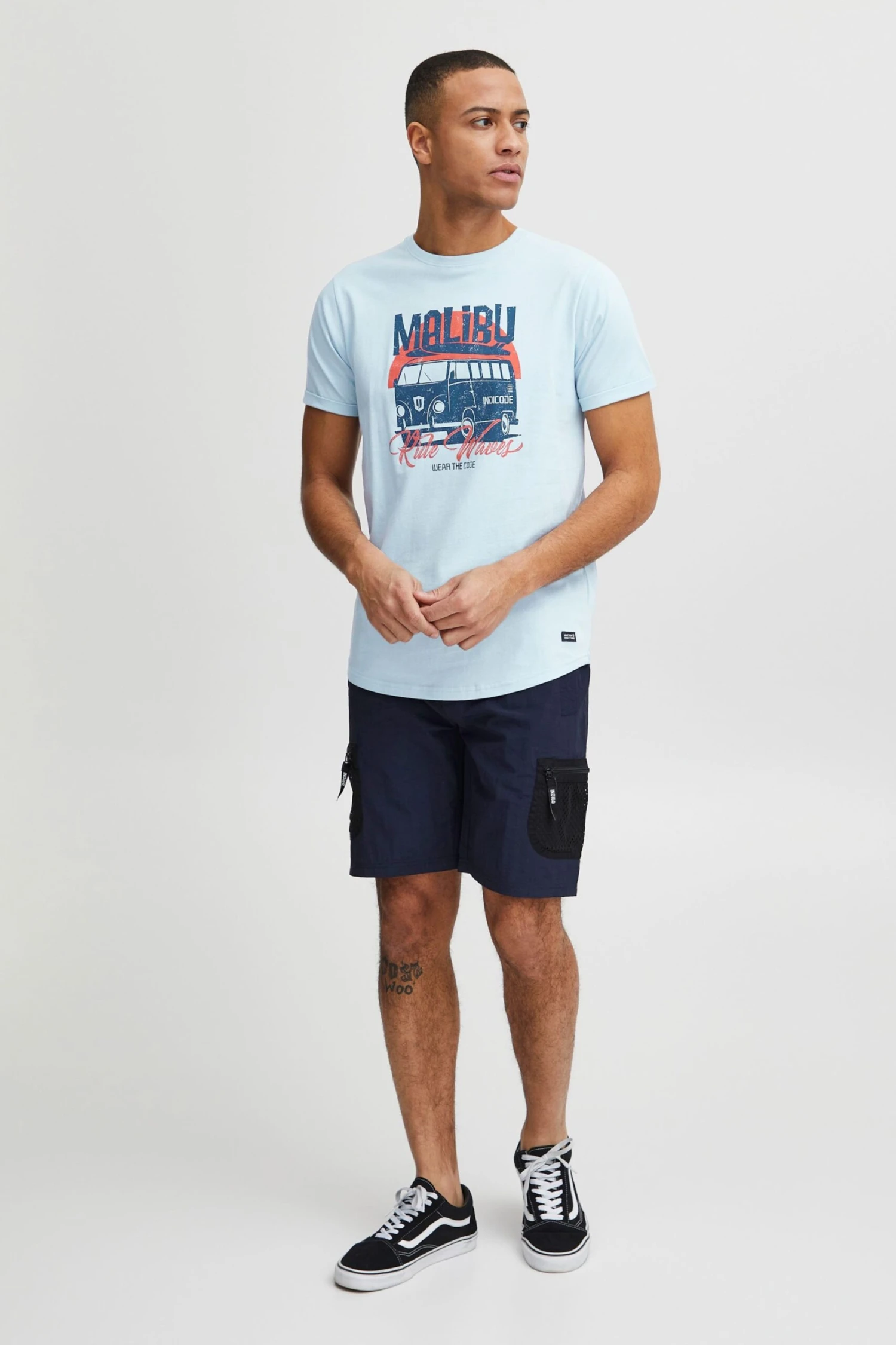 Indicode Jeans T-shirts Shirt Daniel Heren Lichtblauw 4 Indicode Jeans T-shirts Shirt Daniel Heren Lichtblauw - Image 4