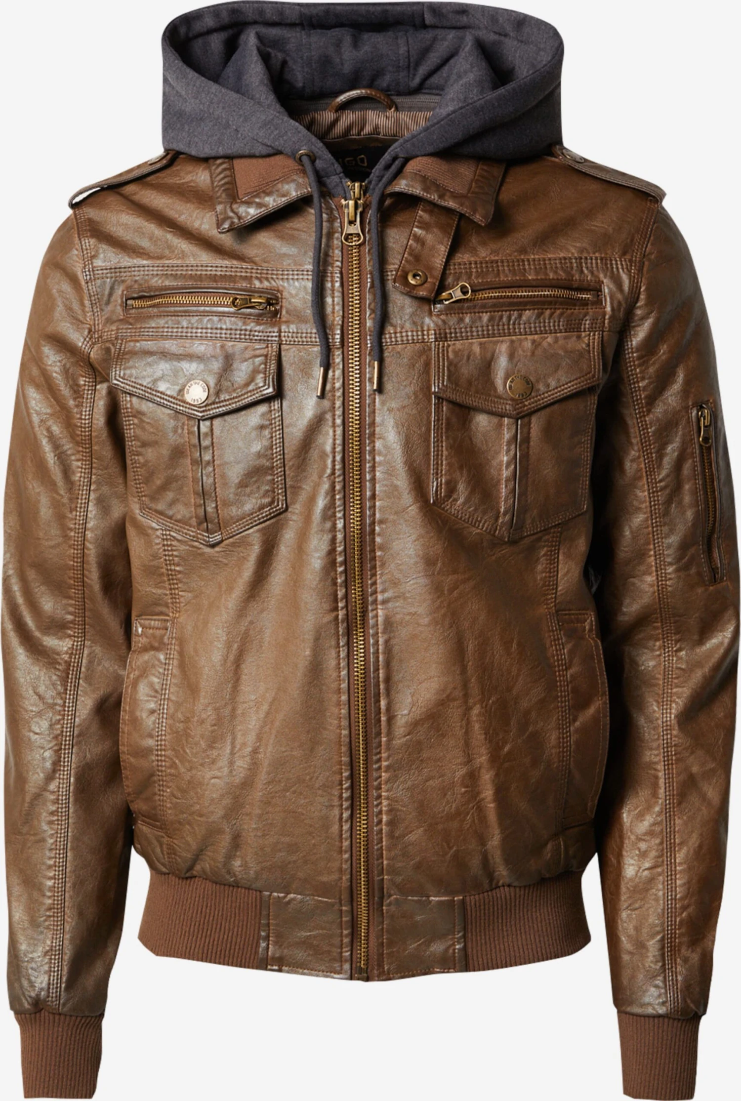 Indicode Jeans Leren Jassen Regular Fit Tussenjas Aaron Heren Bruin 1 Indicode Jeans Leren Jassen Regular Fit Tussenjas Aaron Heren Bruin