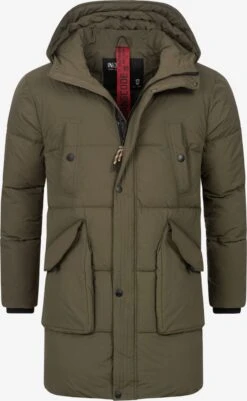 Indicode Jeans Winterjassen Winterjas Dexter Heren Olijfgroen
