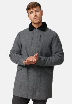 Indicode Jeans Falmo - Halflange Jas - Mini Herringbone Grey