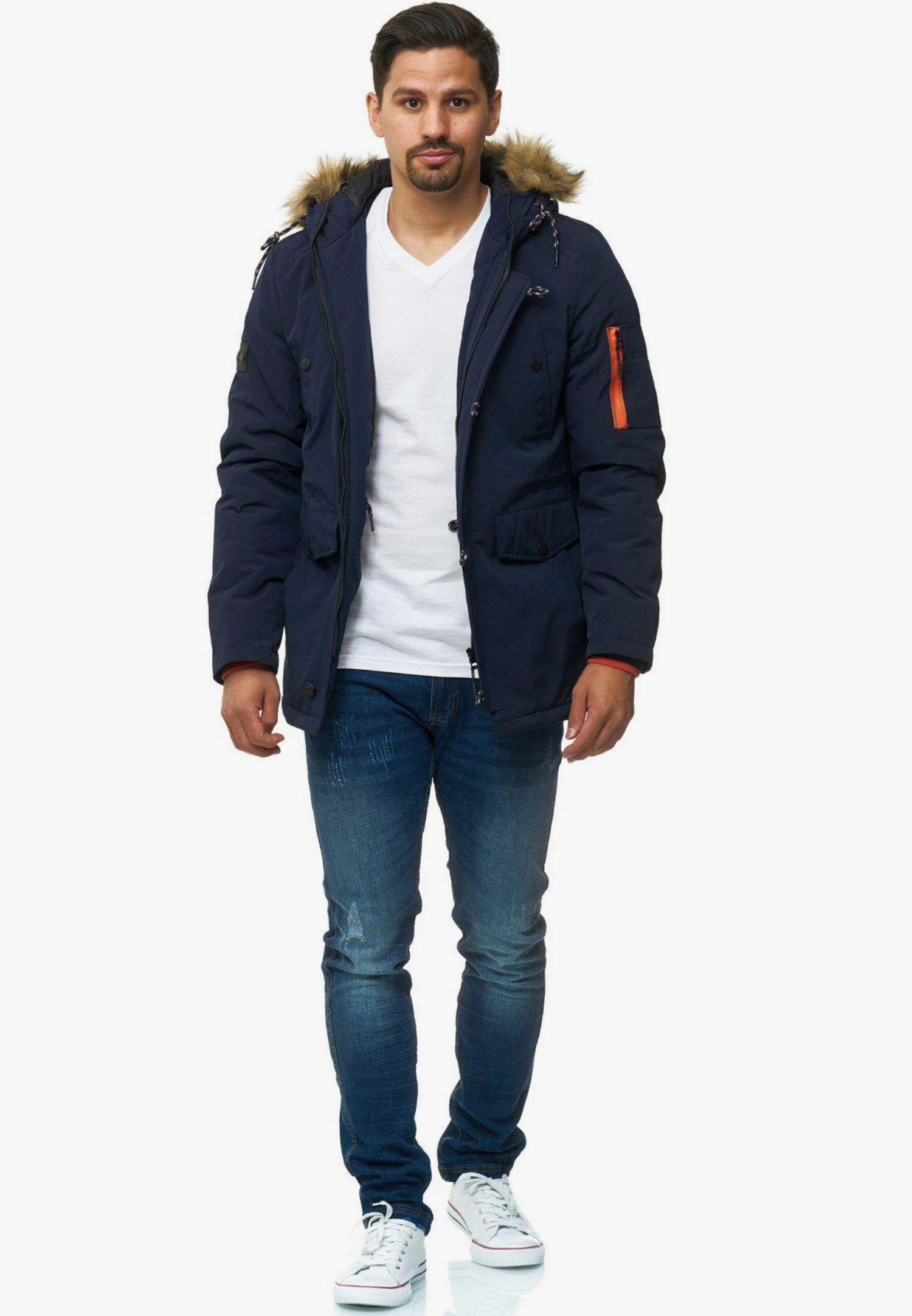 Indicode Jeans Parkas Winterparka Leicester Heren Navy 2 Indicode Jeans Parkas Winterparka Leicester Heren Navy - Image 2