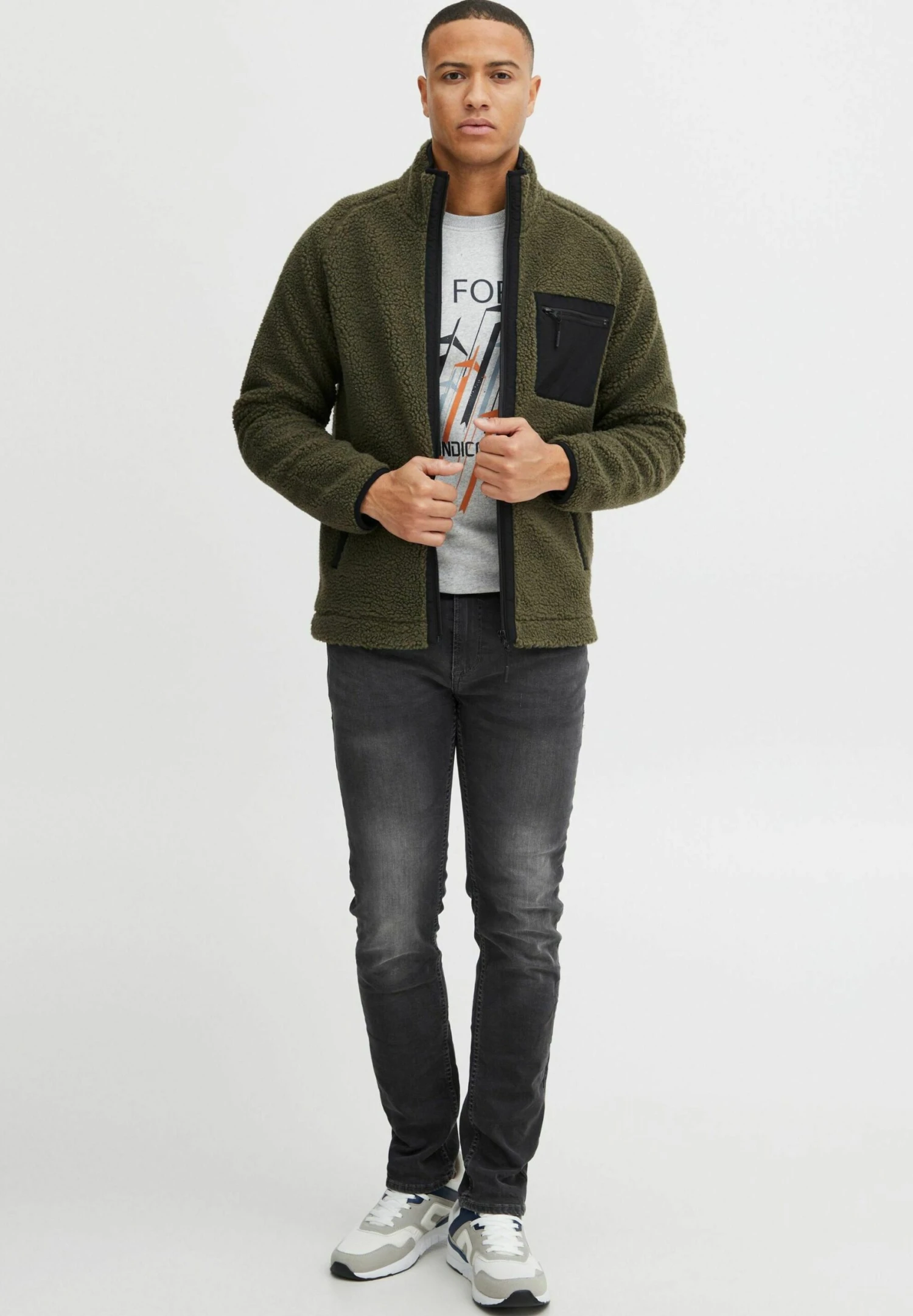 Indicode Jeans Idtrodie- Fleecejas - Army 2 Indicode Jeans Idtrodie- Fleecejas - Army - Image 2