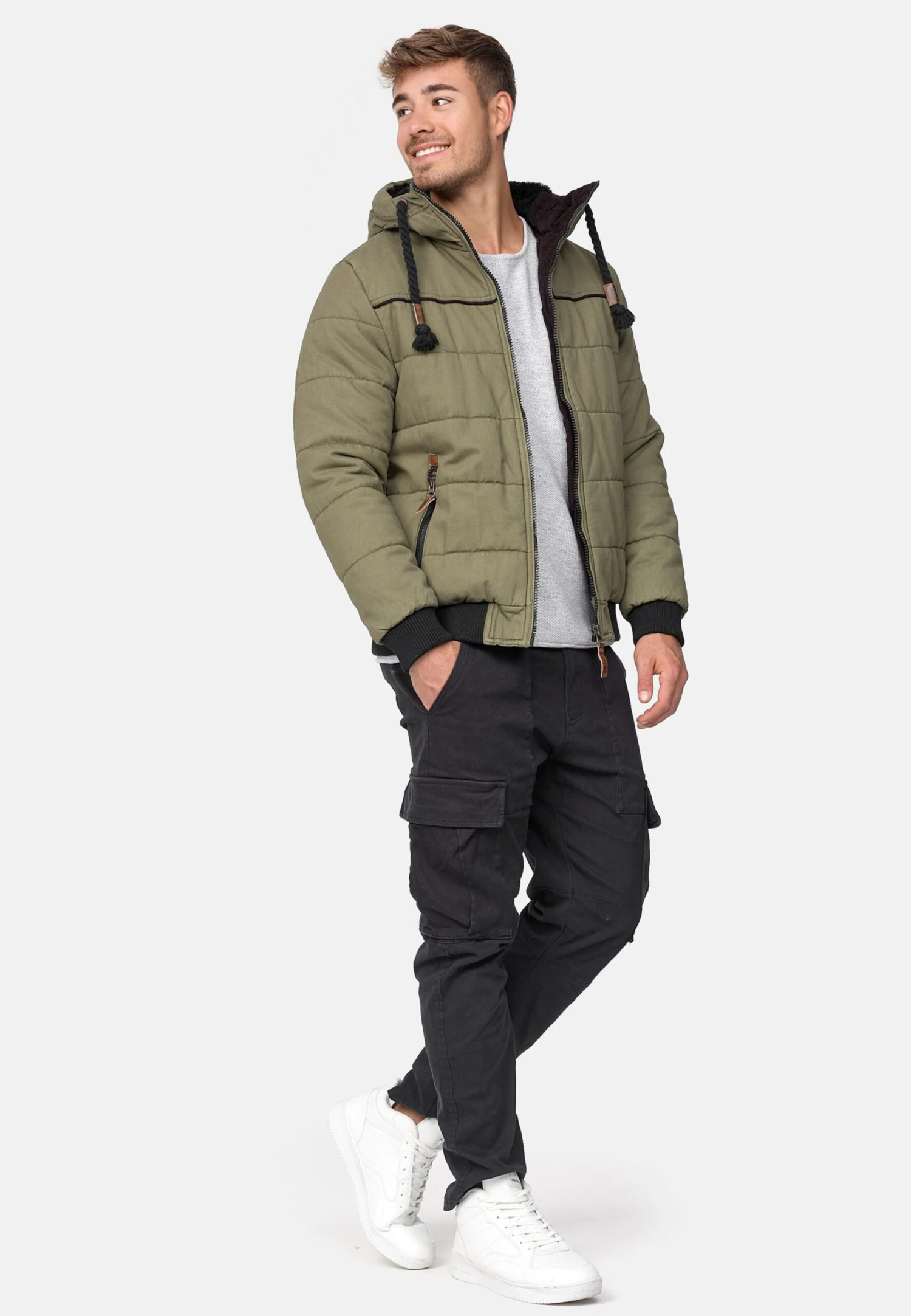 Indicode Jeans Winterjassen Winterjas Heren Olijfgroen 4 Indicode Jeans Winterjassen Winterjas Heren Olijfgroen - Image 4