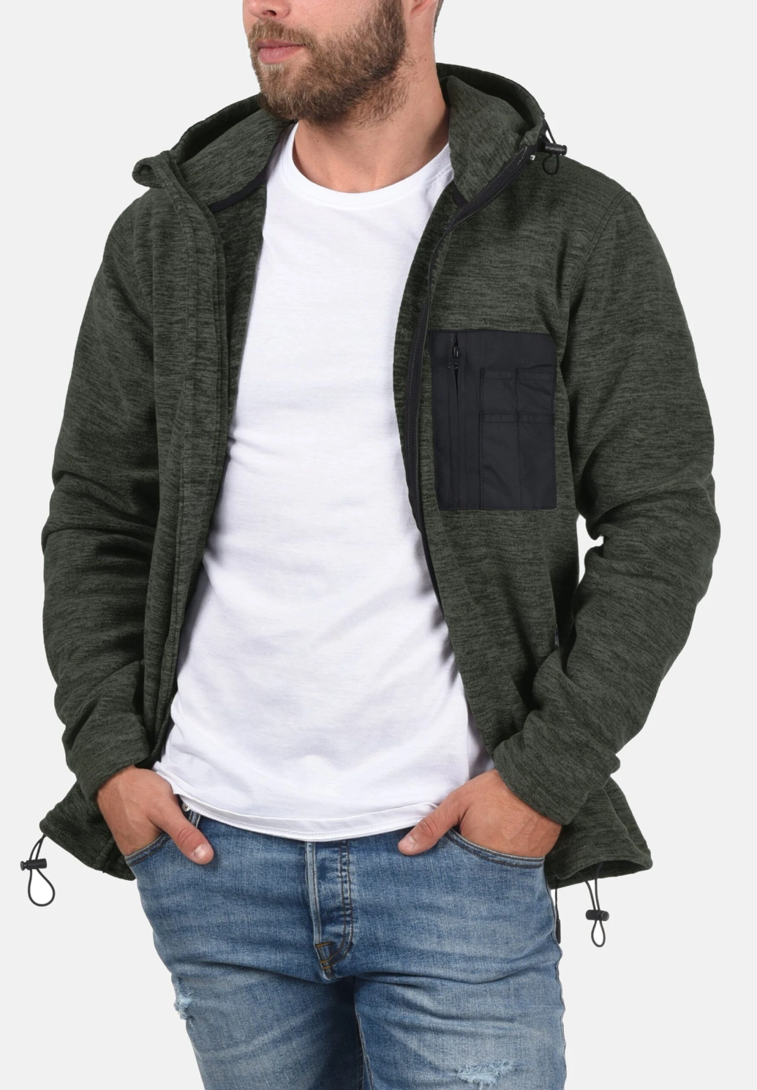 Indicode Jeans Idwilmot - Fleecejas - Army 3 Indicode Jeans Idwilmot - Fleecejas - Army - Image 3