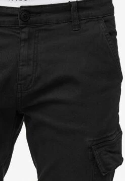 Indicode Jeans Cargobroeken Tapered Cargobroek August Heren Zwart -Indicode Jeans Verkoop 9f7921d91178aa7880b3545d440bb36f