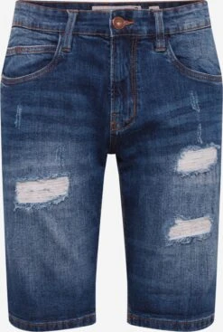 Indicode Jeans Denim Shorts Regular Jeans Kaden Holes Heren Blauw