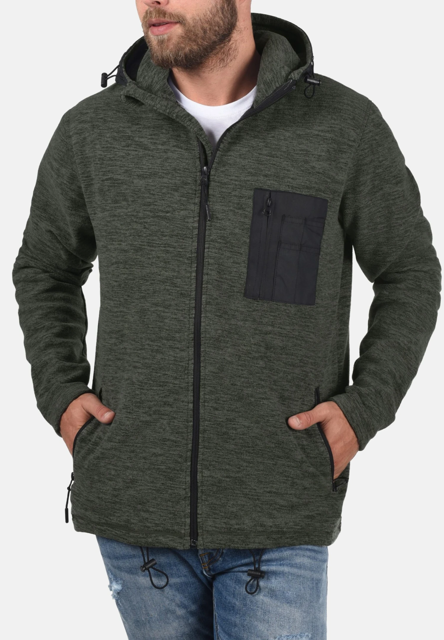 Indicode Jeans Idwilmot - Fleecejas - Army 1 Indicode Jeans Idwilmot - Fleecejas - Army