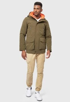 Indicode Jeans Parkas Winterparka Waters Heren Olijfgroen -Indicode Jeans Verkoop a369cca316a69b61e4210343e641a55e