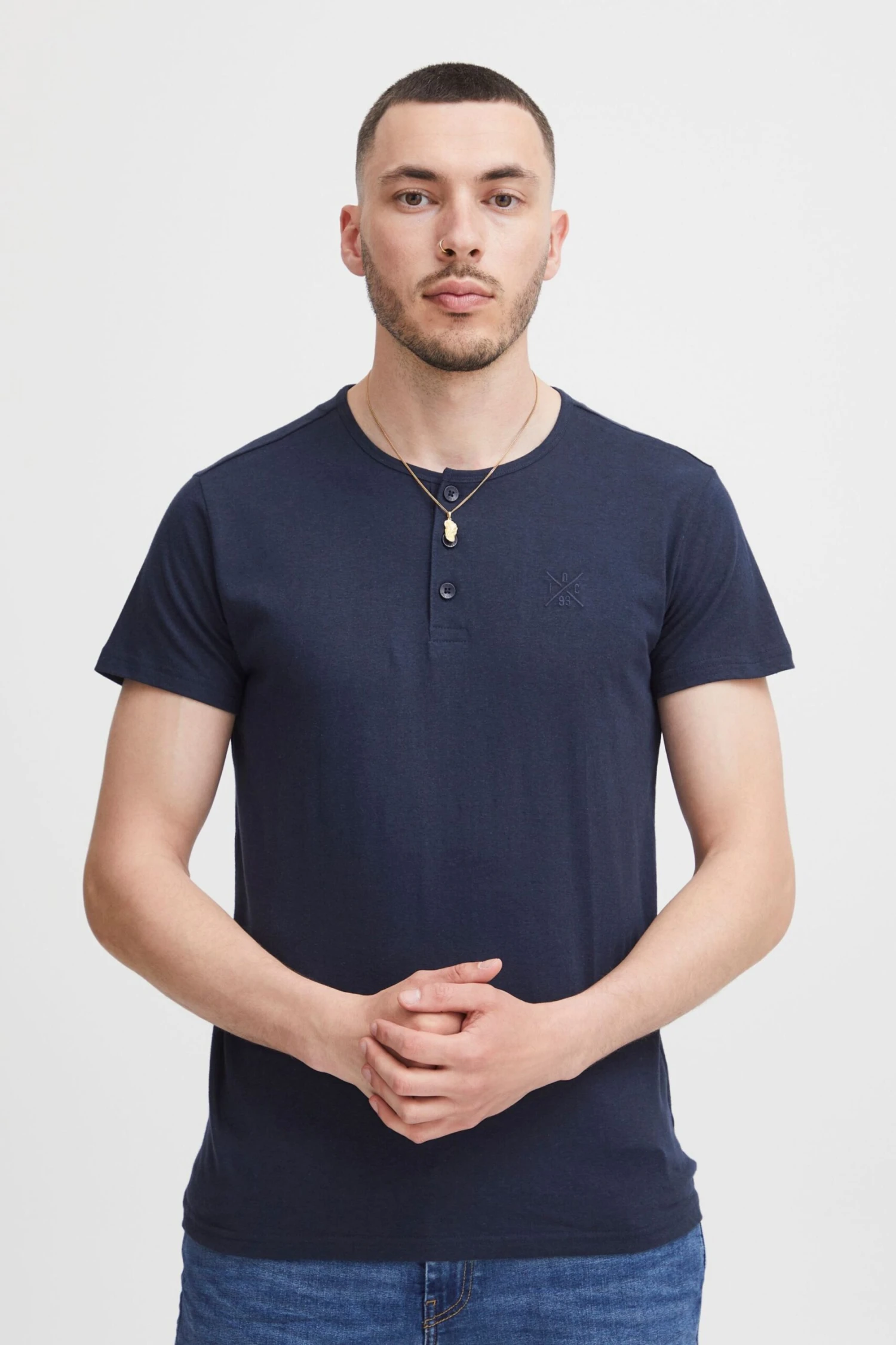 Indicode Jeans T-shirts Shirt Colbing Heren Navy 2 Indicode Jeans T-shirts Shirt Colbing Heren Navy - Image 2