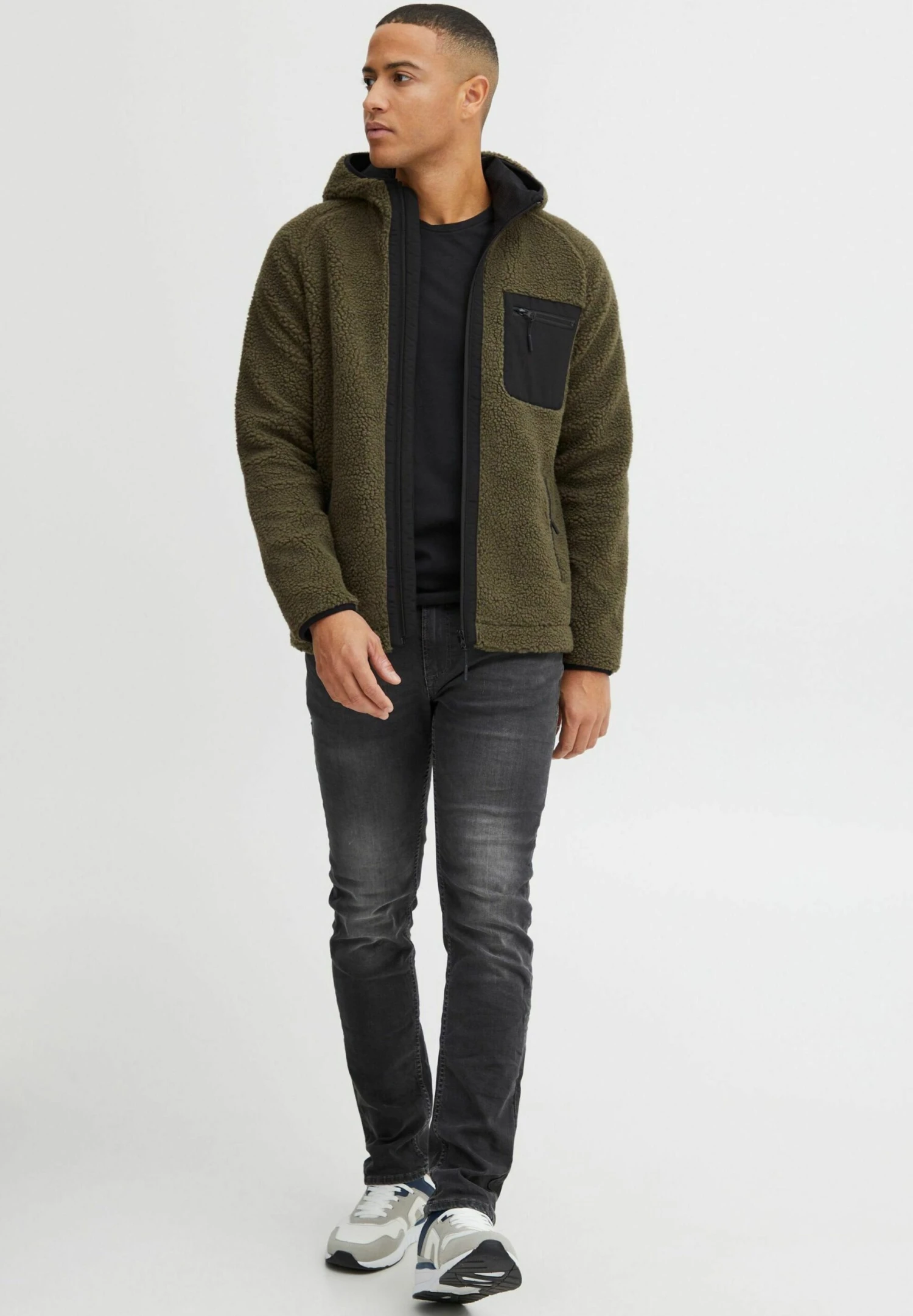 Indicode Jeans Fleecejas - Army 2 Indicode Jeans Fleecejas - Army - Image 2