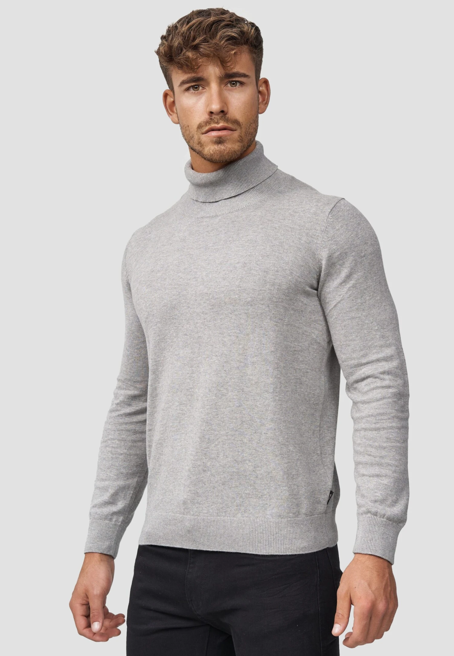 Indicode Jeans Coltruien Trui Gates Heren Lichtgrijs 2 Indicode Jeans Coltruien Trui Gates Heren Lichtgrijs - Image 2