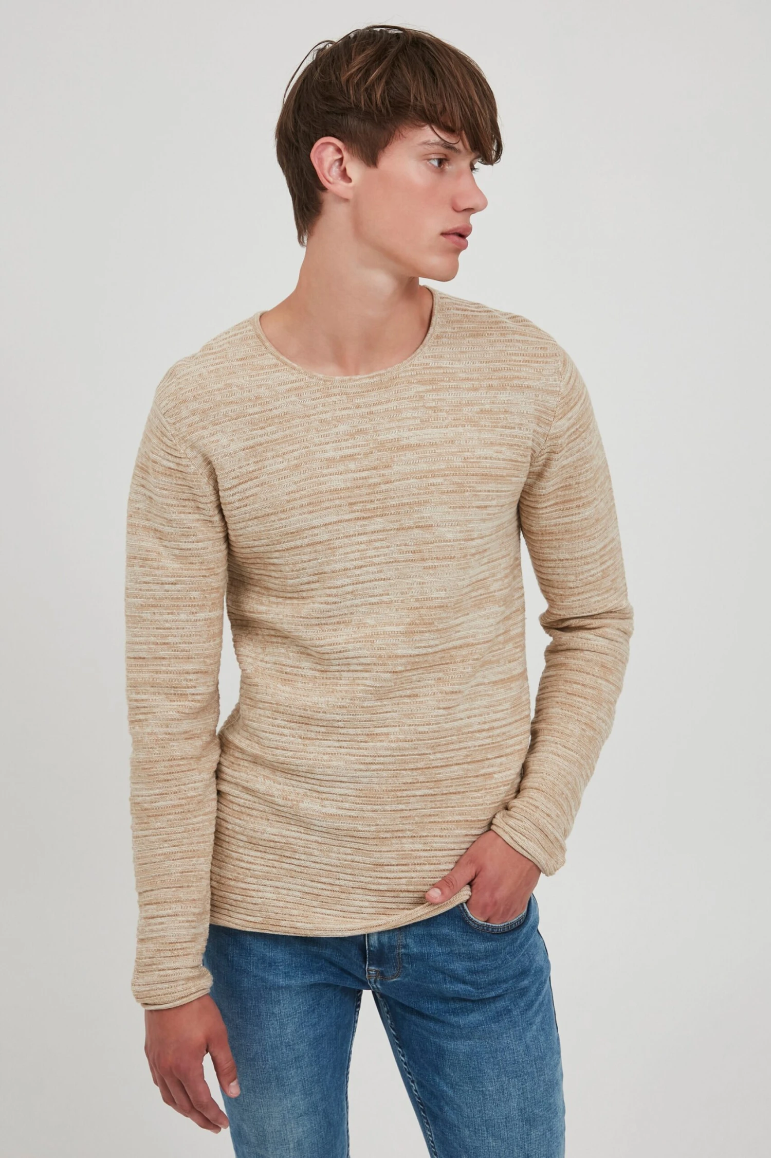 Indicode Jeans Crewneck Truien Trui Bayne Heren Beige 2 Indicode Jeans Crewneck Truien Trui Bayne Heren Beige - Image 2