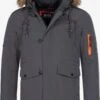 Indicode Jeans Parkas Winterparka Leicester Heren Basaltgrijs