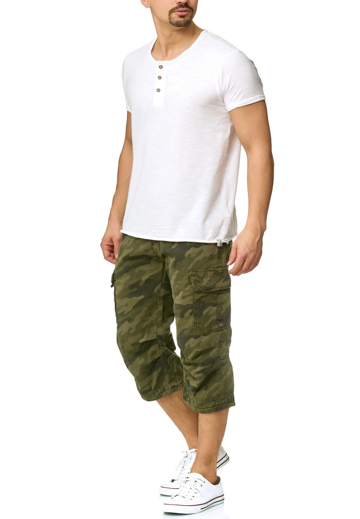 Indicode Jeans Cargo Shorts Regular Cargobroek Nicolas Check Heren Groen / Pastelgroen / Donkergroen 5 Indicode Jeans Cargo Shorts Regular Cargobroek Nicolas Check Heren Groen / Pastelgroen / Donkergroen - Image 5