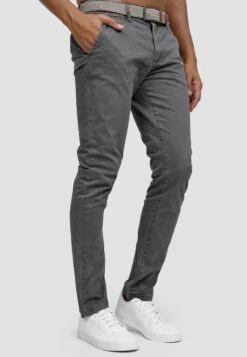 Indicode Jeans Chinos Regular Chino Heren Grijs -Indicode Jeans Verkoop b021ce349fa243bd1c25403fce740387