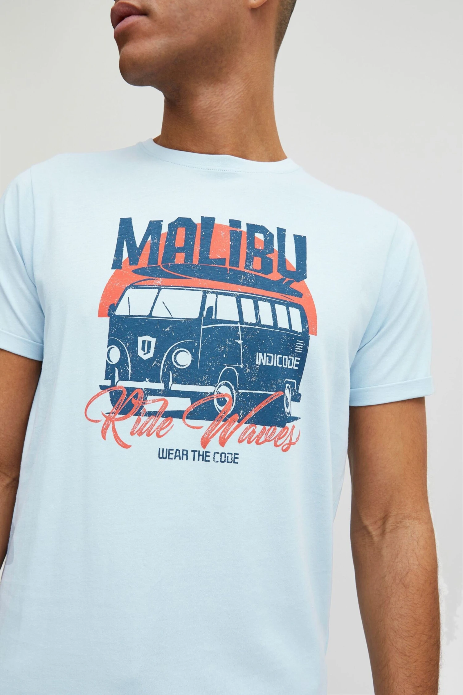 Indicode Jeans T-shirts Shirt Daniel Heren Lichtblauw 5 Indicode Jeans T-shirts Shirt Daniel Heren Lichtblauw - Image 5