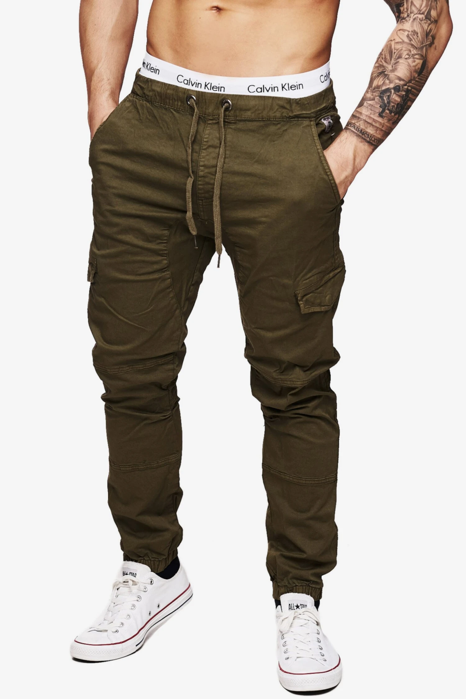 Indicode Jeans Cargobroeken Tapered Cargobroek Levi Cargo Heren Kaki 2 Indicode Jeans Cargobroeken Tapered Cargobroek Levi Cargo Heren Kaki - Image 2