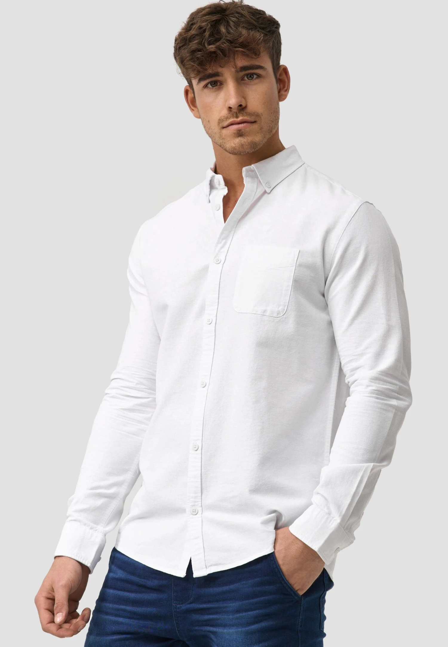 Indicode Jeans Langarm Kepner - Overhemd - Offwhite 1 Indicode Jeans Langarm Kepner - Overhemd - Offwhite