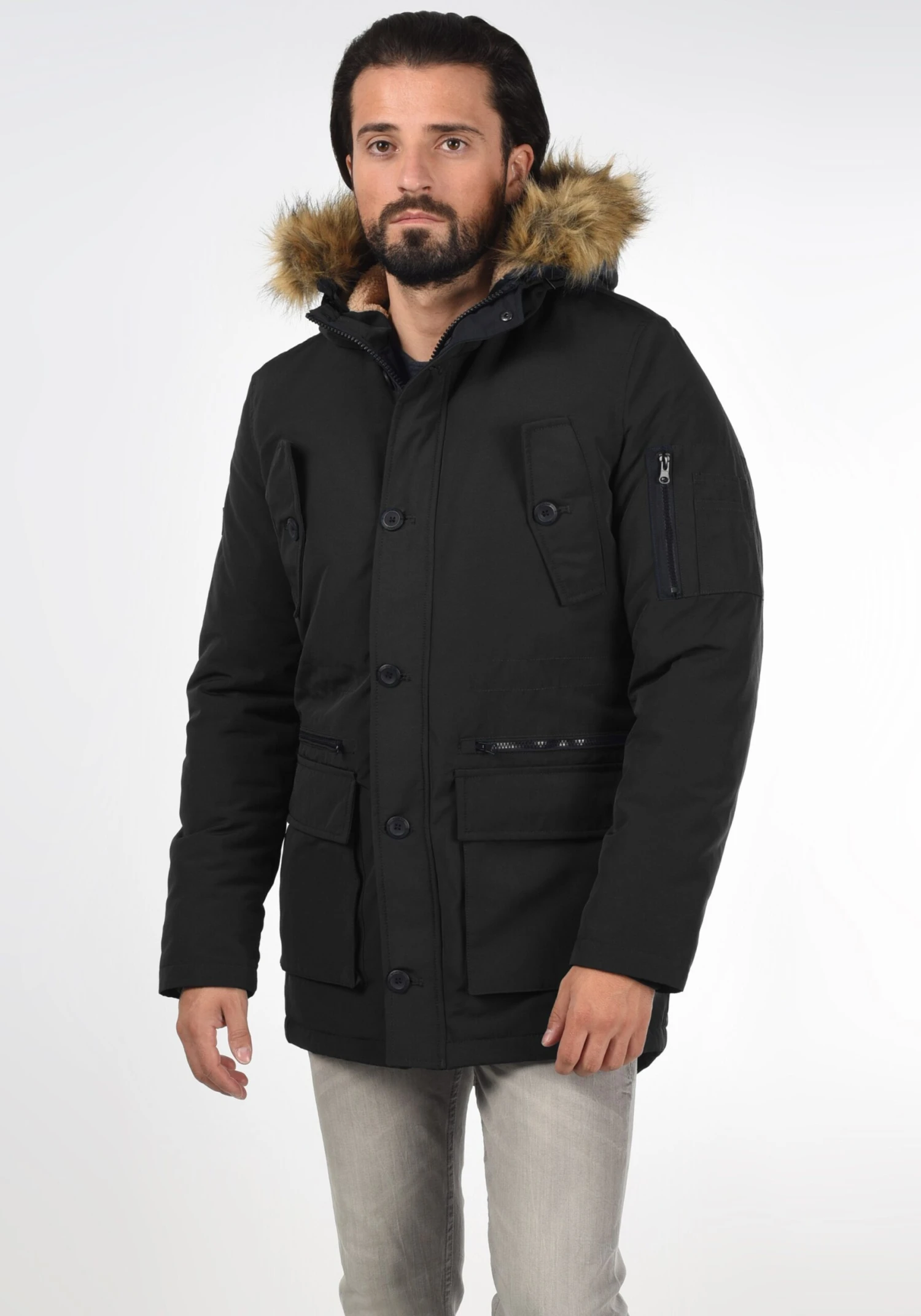 Indicode Jeans Parkas Winterparka Ruffy Heren Zwart 2 Indicode Jeans Parkas Winterparka Ruffy Heren Zwart - Image 2