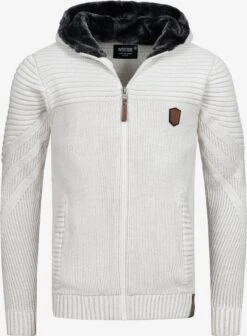 Indicode Jeans Vesten Gebreid Vest Lothian Heren Wit