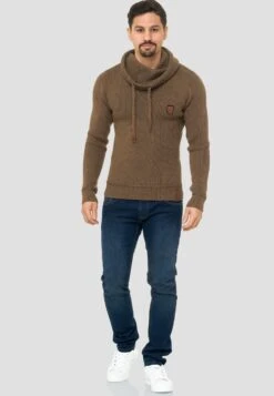 Indicode Jeans Coltruien Trui Heren Bruin -Indicode Jeans Verkoop c8724fe48cfb537f194122cd0f055063