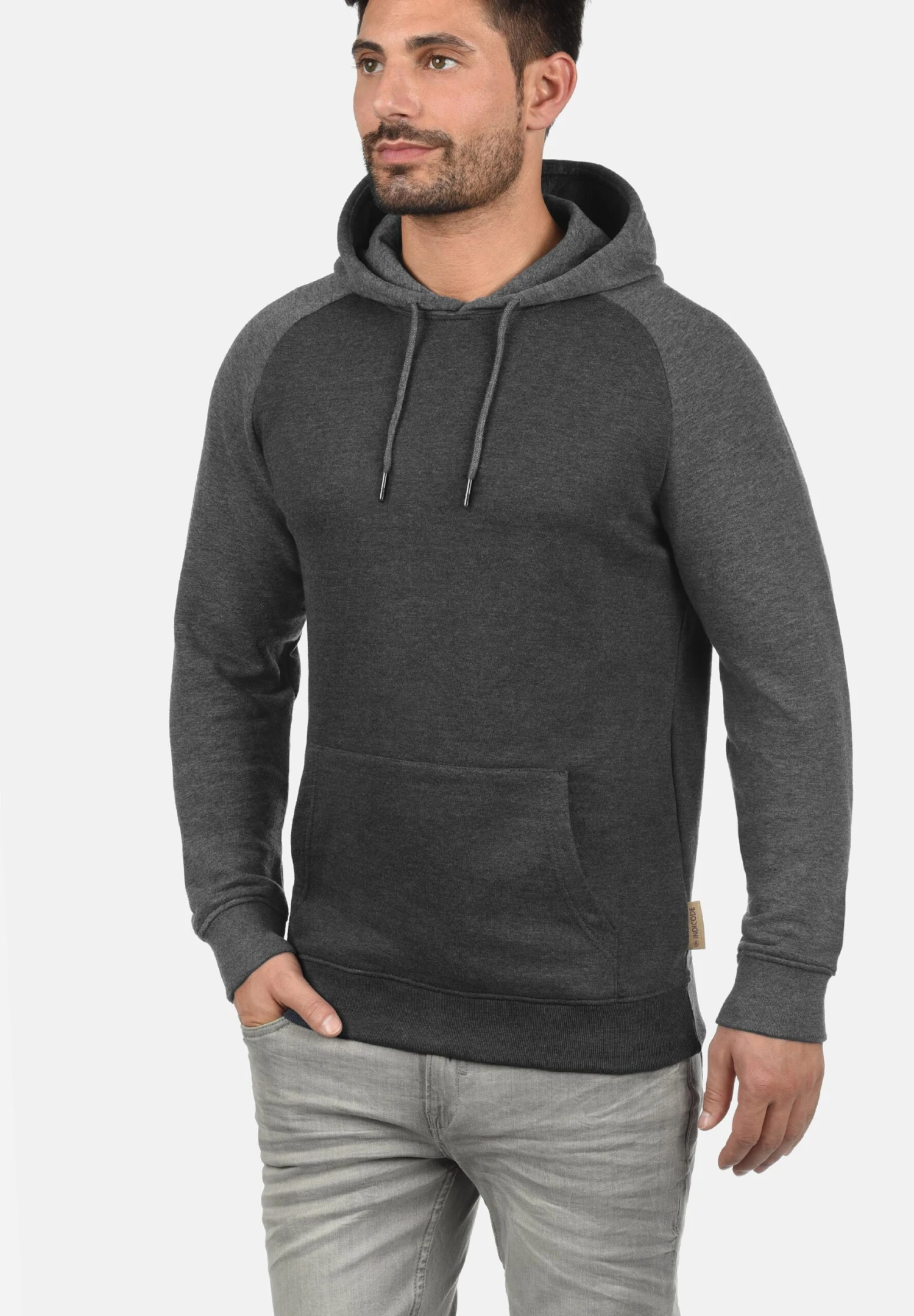 Indicode Jeans Elliot - Hoodie - Charcoal 1 Indicode Jeans Elliot - Hoodie - Charcoal