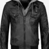 Indicode Jeans Leren Jassen Tussenjas Aaron Heren Zwart