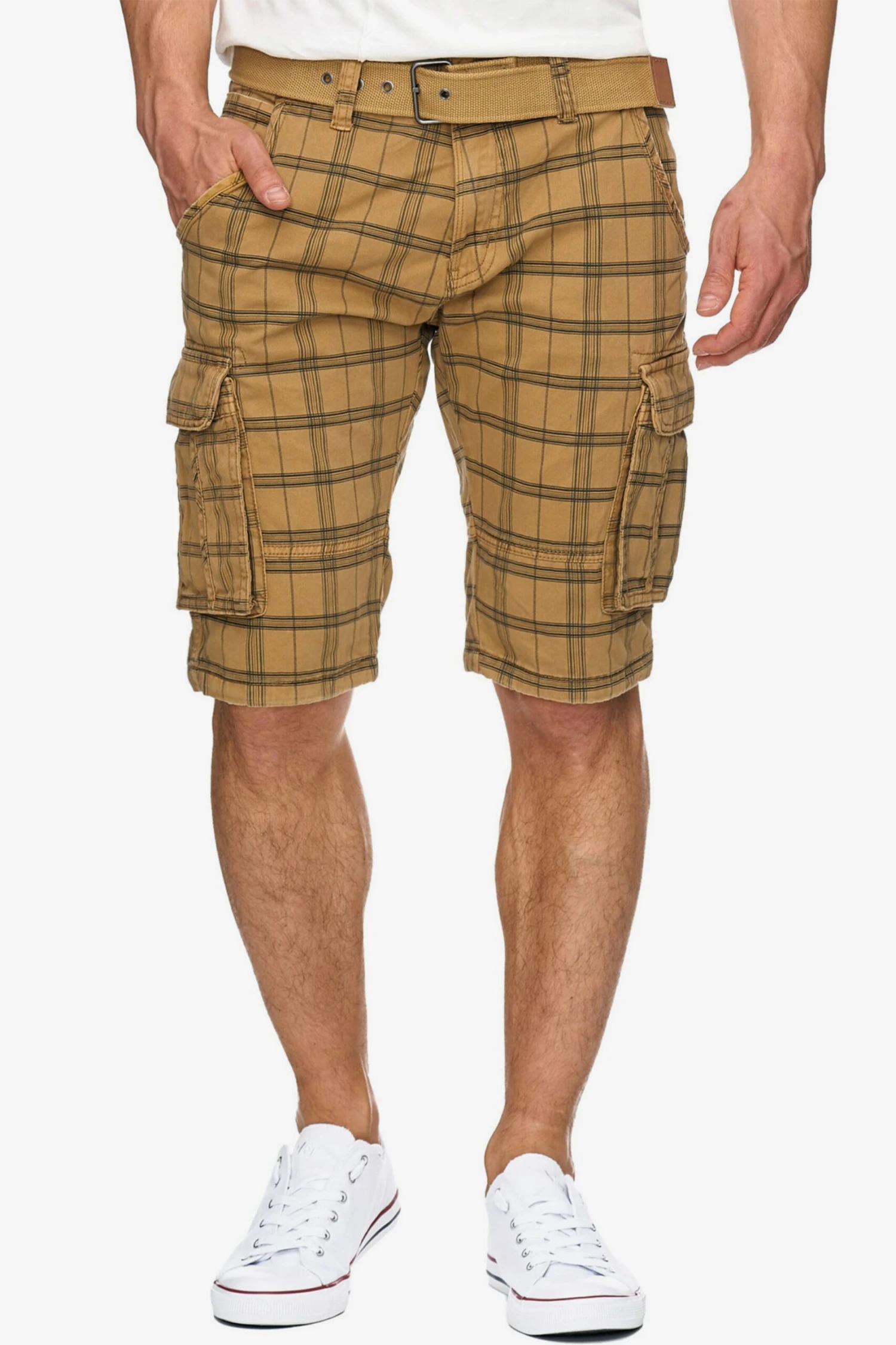 Indicode Jeans Cargo Shorts Regular Cargobroek Heren Mosterd 2 Indicode Jeans Cargo Shorts Regular Cargobroek Heren Mosterd - Image 2