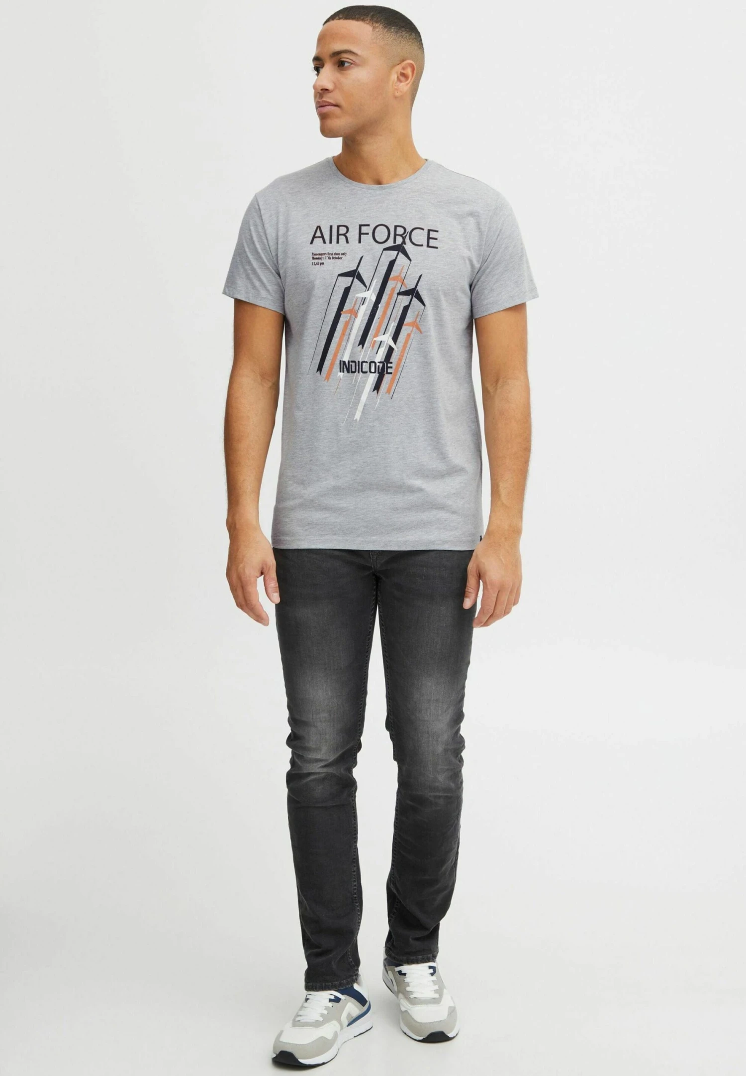 Indicode Jeans Idronny - T-Shirt Print - Light Grey Mix 2 Indicode Jeans Idronny - T-Shirt Print - Light Grey Mix - Image 2