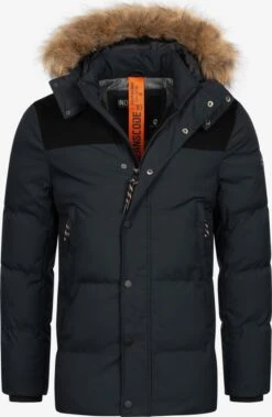 Indicode Jeans Parkas Winterparka Hexyl Heren Zwart