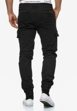 Indicode Jeans Cargobroeken Tapered Cargobroek August Heren Zwart -Indicode Jeans Verkoop e5465be43d1d6c37ed898dcaa49eebf5
