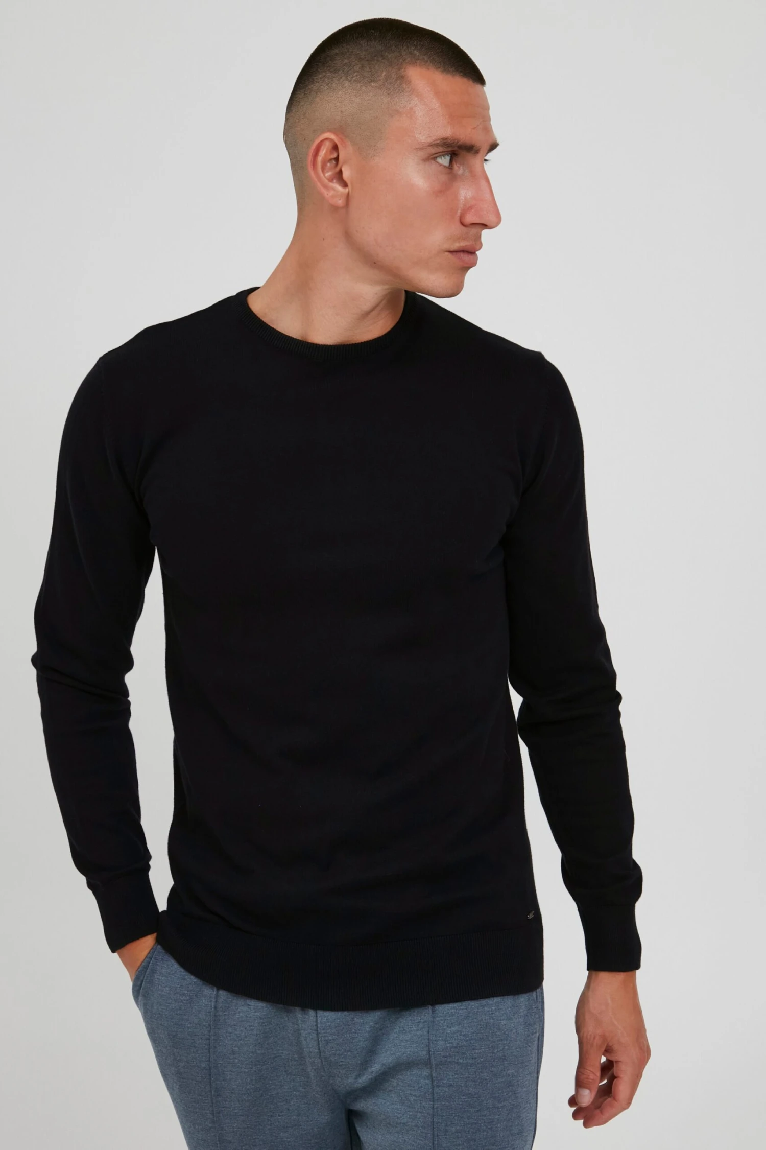 Indicode Jeans Crewneck Truien Trui BADAN Heren Zwart 2 Indicode Jeans Crewneck Truien Trui BADAN Heren Zwart - Image 2